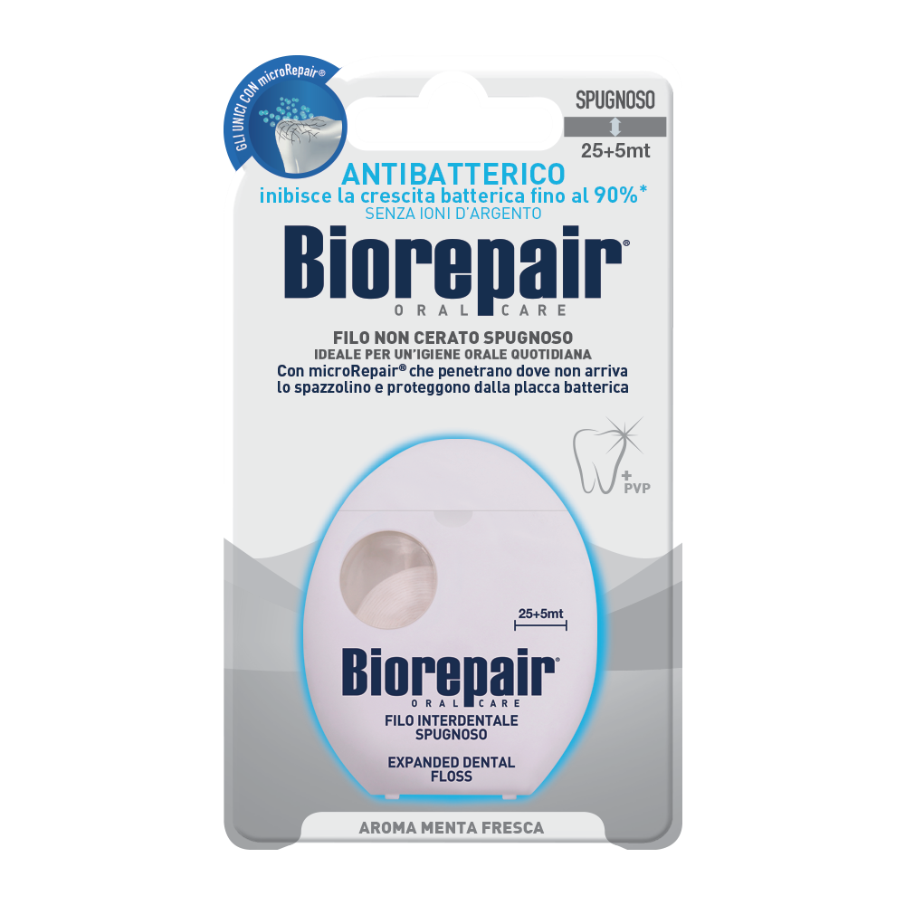 Biorepair Spongy unwaxed dental floss with microRepair® for regular