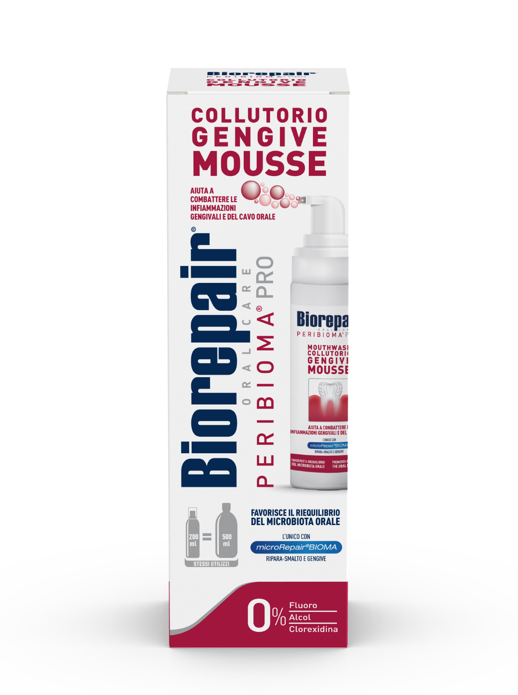 Collutorio in mousse con Peribioma® con tappo