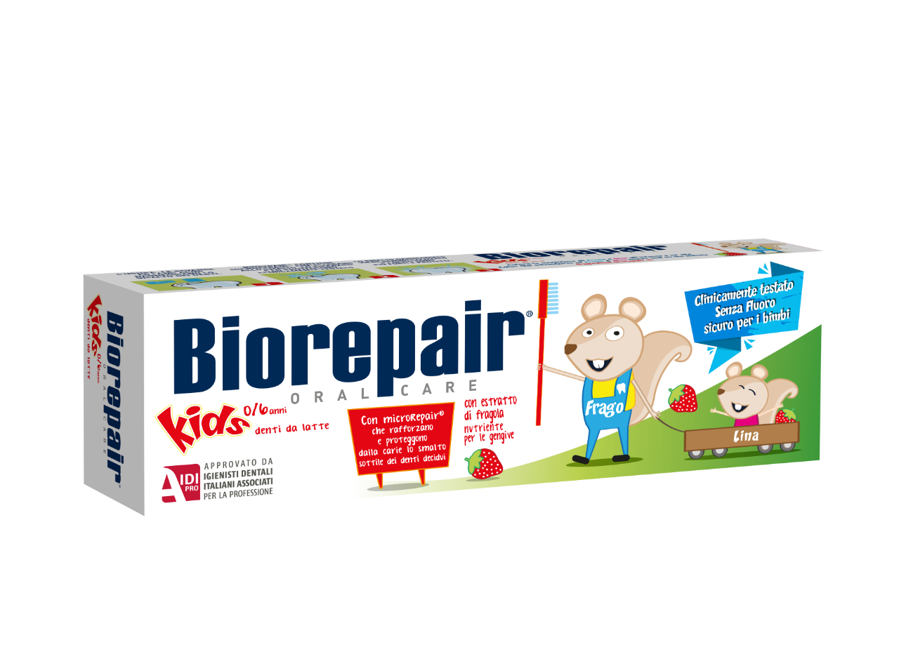 Biorepair Dentifricio Per Bambini Senza Fluoro Kids Tartaro Sui Denti Biorepair