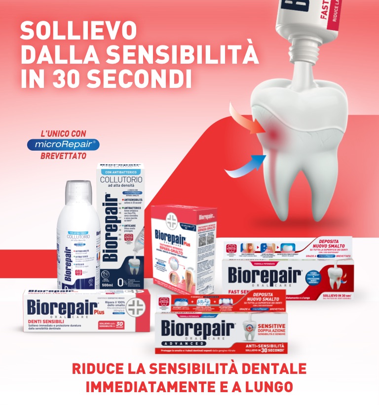 banner con prodotti per sensibilità dentale