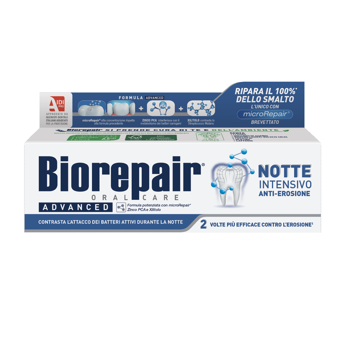 Biorepair - Dentifricio Advance Intensivo Notte Anti-erosione Smalto ...